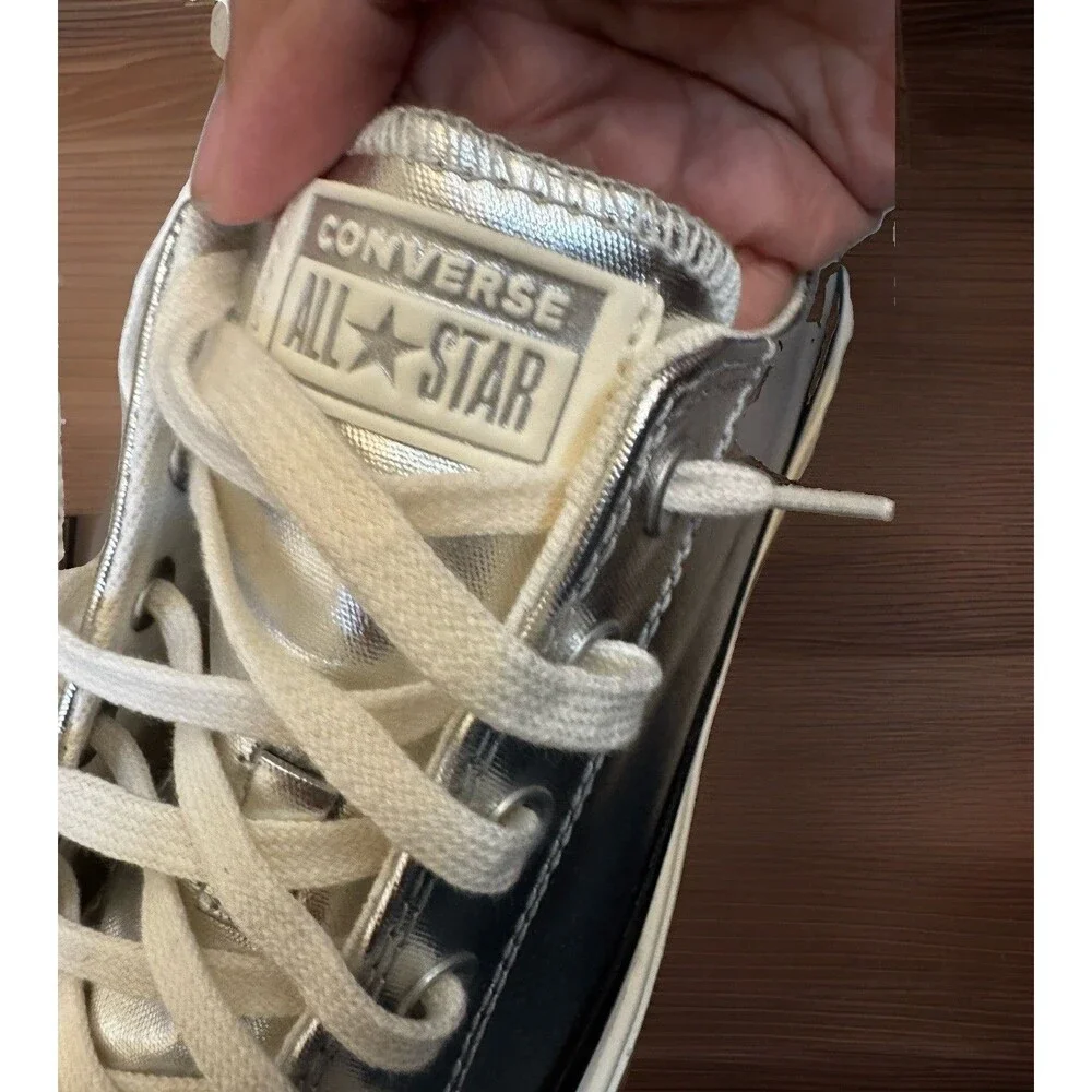 CONVERSE W/12.5 M/10.5 Chuck Taylor All Star Lift Double Stack Platform Metallic